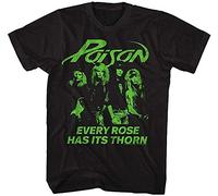 Poison American Rock Band Rock Band Every Rose Has Its Thorn Adult T-Shirt Tee (X-Large)