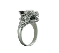 Poison Box Ring Vintage Silver Wolf Head Rings for Women Men Vintage Pillbox Locket Openable Poison Ring Viking Guard Animal Jewelry Party Gift (11#)
