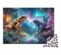 Poison Dart Frog 1000 Pc Cardboard Puzzles Jigsaw for Adults Teens 12-18 Super Challenging Brain Teaser Educational Learning Orange-Purple Frogs Stream Puzzle 52x38cm/1000pcs