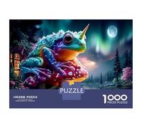 Poison Dart Frog 1000 Piece Jigsaw Puzzle, Amphibians And Mushrooms Challenging Decorative Game for Adults And Kids Age 12 Years Up 70x50cm/1000pcs