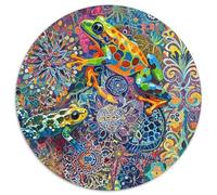 Poison Dart Frog 1000 Pieces Round Jigsaw Puzzles Creative Animal Lmpossible Hard Dificult Challenging Games for Adults And Kids 1000pcs (67.5x67.5cm)
