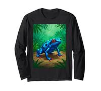 Poison Dart Frog Deadly Toxin Tropical Rainforest Blue Comic Long Sleeve T-Shirt