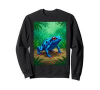 Poison Dart Frog deadly toxin tropical rainforest blue comic Sweatshirt