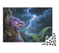 Poison Dart Frog Puzzle 1000 Piece Lightning Decoration Puzzle for Adults And Kids Gift High Difficulty Game Educational Games 1000pcs (75x50cm)