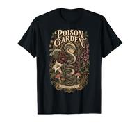 Poison Garden Botanical Illustration Dark Floral Snake Art Value Graphic T-Shirt