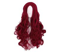 Poison Ivy Cosplay Wigs 70cm Wine Red Long Wavy Heat Resistant Synthetic Hair Wig + Wig Cap