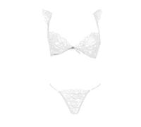 Poison Ivy Costume - Sexy Fishnet Tights Lingerie Set - Low Back Multiway Bra Women's Full Briefs