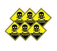 Poison Skull Crossbones Stickers Hazard Warning Labels