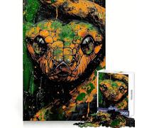Poison Toxic Snake Jigsaw Puzzles 1000 Pieces for Adults Brain Skill Stress Release Exact Edge Wall Art Decor (38x52cm)