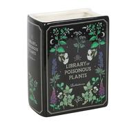 Poisonous Plants Book Shaped Vase - Gothic Ceramic Vase - Botanical & Book-Inspired Design - Decorative Display for Flowers - Gift for Plant & Book Enthusiasts