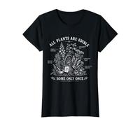 Poisonous Plants Botanical Foraging Nature Artwork Value Graphic T-Shirt, Women, Black, L