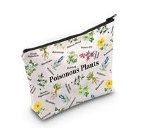 Poisonous Plants Chart Makeup Bag Nature Lover Gift Dangerous Plants Merch Wild Flowers Cosmetic Bag Botanist Gift