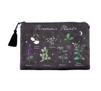 Serano Makeup Bag – Poisonous Plants Nature-Inspired Gothic Design Spacious Durable Cosmetics Pouch