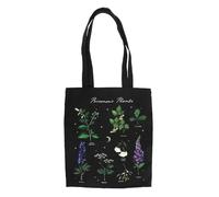 Poisonous Plants Polycotton Tote Bag - Nature-Inspired Gothic Design - Eco-Friendly & Reusable - Durable, Spacious, and Practical - Perfect Gift for Nature & Gothic Enthusiasts