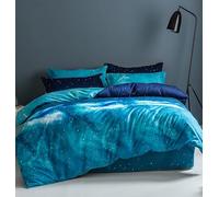 Poisrien Soft Single Duvet Cover Set 135x200cm 2 Piece Bedding with Zipper Closure Non Iron Quilt Set with Pillow Case Blue Stars (Bed sheets not included)