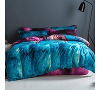 Poisrien Soft Single Duvet Cover Set 135x200cm 2 Piece Bedding with Zipper Closure Non Iron Quilt Set with Pillow Case Abstract Blue Stars (Bed sheets not included)