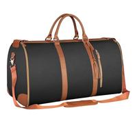 Poitcaui Multipurpose Travel Organizers Bag Convertible Garment Large Capacity Waterproof PU Leather Suitcase Suit Adjustable Shoulder Strap Garment Bag