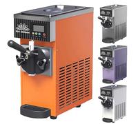 PoiToe High-Capacity Soft Serve Ice Cream Maker Produces 80-100 Cones Per Hour with Consistent 80g Portions Great for High-Demand Retail Environments 110V-Orange