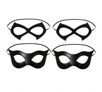 Poivgew 4 Piece Cat Mask for Women, Adjustable PU Leather Masquerade Mask | Includes 1 were wolf mask for adult cosplay. Suitable for Halloween, carnival, and masquerade ball masks dress-up events.