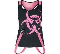 Poizen Industries Danger Zone Top Women Top Black/Pink Large, Black / pink, M