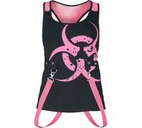 Poizen Industries Danger Zone Top Women Top Black/Pink Large, Black / pink, L