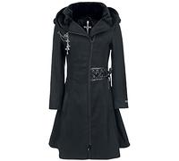 Poizen Industries Tears Coat Women Winter Coat Black 5XL, 80% Cotton, 20% Polyester, Regular