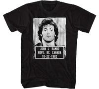 Pojddyy Men's Rambo Film Series John J. Rambo Canada 1982 Mugshot T-Shirt for Adults, Black