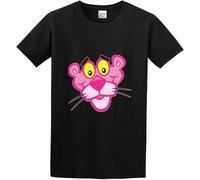 Pojddyy Pink Panther Face Mens Round Neck Cotton T Shirts