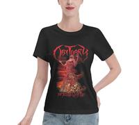 Pojddyy Women Obituary-Death Metal Band Shirts Ladies' Standard T-Shirt Breathable Printed Short Sleeve Tee Black