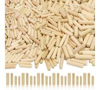 Pojedehy 400 Piece Wooden Dowel Pins Straight Grooved Wood Dowel Rods Fluted Dowel Plugs with Beveled Ends Tapered, Accessory