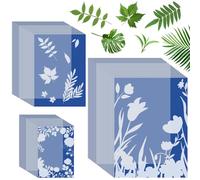 Pojedehy 60 Pcs Sun Print Paper Kit with Acrylic Panel, A4 A5 A6 Cyanotype Art Paper