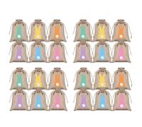 Pojedehy Bunny Linen Drawstring Bags - 24 Pack - 15cm x 10cm (4 inch x 6 inch) - Easter Occasion