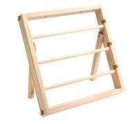 Pojedehy Ribbon Storage Rack Wooden Ribbon Spool Holder for Craft Mesh Ribbon and Washi Tape Arts and Crafts Supplies Wood Color 1 PCS