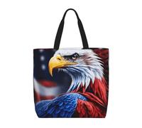 pojknbv American Bald Eagle Print Extra Large Organizer Bag Lightweight Reusable Shoulder Tote Shopping Travel Beach