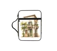 pojknbv Antique Building with Roman Olive Branch and Greek Print Bible Storage Bag Scripture Holder Religious Church Accessory Travel Devotional