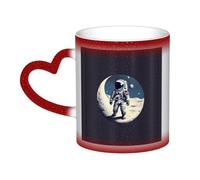 pojknbv Astronaut On The Moon Print Starry Sky Color Changing Mug Heat Sensitive Ceramic Coffee Tea Home Office Mugs