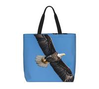 pojknbv Bald Eagle Print Extra Large Organizer Bag Lightweight Reusable Shoulder Tote Shopping Travel Beach