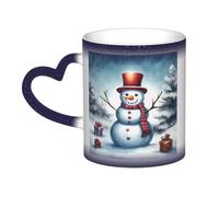 pojknbv Christmas Snowman Print Starry Sky Color Changing Mug Heat Sensitive Ceramic Coffee Tea Home Office Mugs