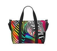 pojknbv Colorful Rainbow Zebra Print Versatile Hand Travel Bag Business Weekend Tote Shoulder Handbag Daily Accessory