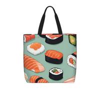 pojknbv Delicious Sushi 1 Print Extra Large Organizer Bag Lightweight Reusable Shoulder Tote Shopping Travel Beach