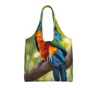 pojknbv Fantastic Parrot Feather Print Extra-Large Canvas Tote Bag Reusable Daily Shopping Beach Travel Weekend Getaways