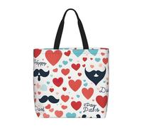 pojknbv Fathers Day Love Dad Print Extra Large Organizer Bag Lightweight Reusable Shoulder Tote Shopping Travel Beach