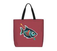 pojknbv Fish With A Lure Print Extra Large Organizer Bag Lightweight Reusable Shoulder Tote Shopping Travel Beach