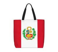 pojknbv Flag Of Peru Print Extra Large Organizer Bag Lightweight Reusable Shoulder Tote Shopping Travel Beach