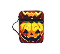 pojknbv Halloween Pumpkin Print Bible Storage Bag Scripture Holder Religious Church Accessory Travel Devotional