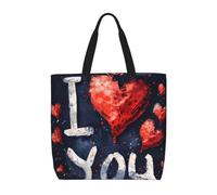 pojknbv I Love You Words With Hearts Print Extra Large Organizer Bag Lightweight Reusable Shoulder Tote Shopping Travel Beach