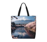 pojknbv Japan Mount Fuji Landscape Print Extra Large Organizer Bag Lightweight Reusable Shoulder Tote Shopping Travel Beach