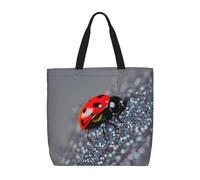 pojknbv Ladybugs Pattern Infinite Speckled Print Extra Large Organizer Bag Lightweight Reusable Shoulder Tote Shopping Travel Beach