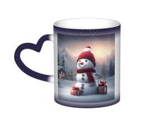 pojknbv Merry Christmas Cute Snowman 1 Print Starry Sky Color Changing Mug Heat Sensitive Ceramic Coffee Tea Home Office Mugs