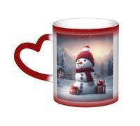 pojknbv Merry Christmas Cute Snowman 1 Print Starry Sky Color Changing Mug Heat Sensitive Ceramic Coffee Tea Home Office Mugs